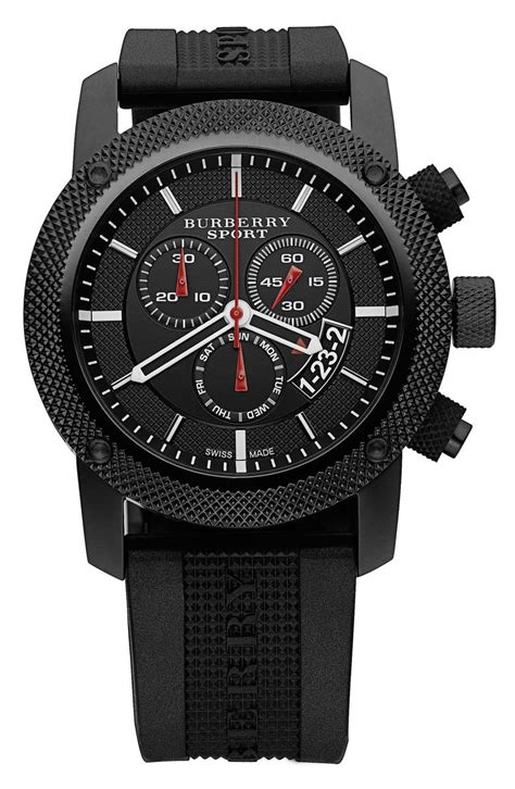 burberry sport chronograph watch red strap|Burberry watches outlet online.